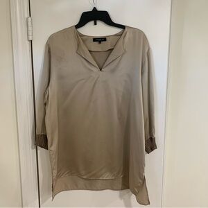 Lafayette 148 New York 100% Silk Blouse Career Office Size Large